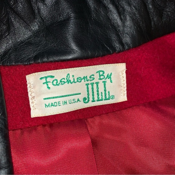 v i n t a g e :: Vibrant Double Breasted Long Wool Leather Coat - Picture 10 of 16